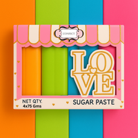 Multipack of Fluorescent Orange, Lime green, electric blue and Neon Pink Sugarpaste 08