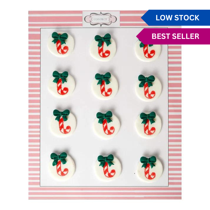 Christmas Candy Cane Red & Green | Edible Christmas Topper