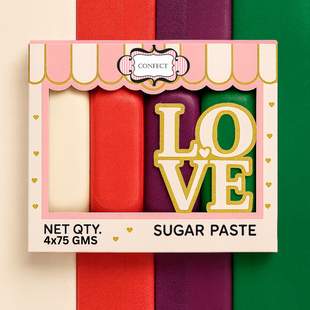 Multipack of White, Hot pink, purple and Emerald green Sugarpaste 17