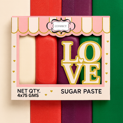 Multipack of White, Hot pink, purple and Emerald green Sugarpaste 17