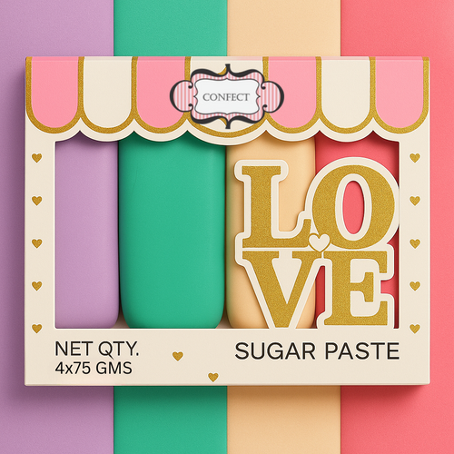 Multipack of Lavender, Electric Blue, Skin and Old Rose Sugarpaste 22