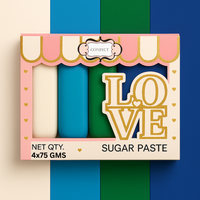 Multipack of White, Electric Blue, Emerald Green and Royal Blue Sugarpaste 23