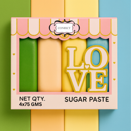 Multipack of Pea Green, Skin, Lemon Yellow and Baby Blue Sugarpaste 29