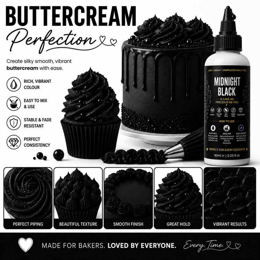 Midnight Black | Edible Gel Color 60ml