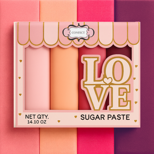 Multipack of Blush Pink, Peach, Neon Pink and Fuchsia Pink Sugarpaste 21