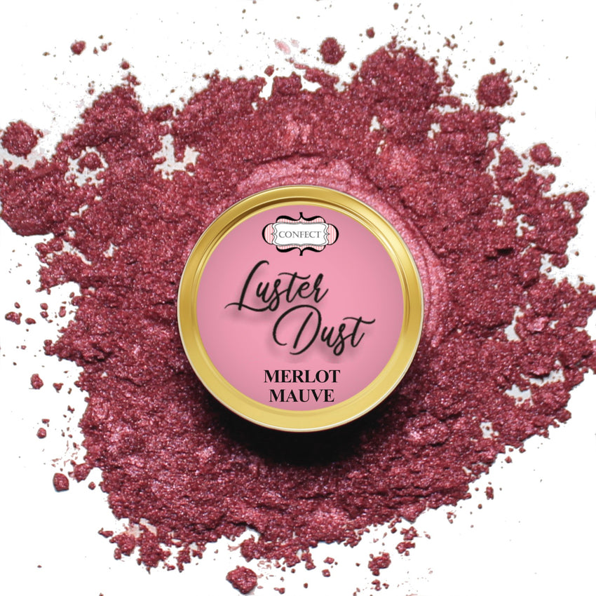 Edible Luster Dust – Pack of 5 | Silver, Crystal, Pink, Purple, Mauve | 25 Gm