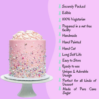 Easter Sprinkles Edible | Mix Parrot Green, Yellow, Pink, White and Silver Pearls & Stars Pack of 5 (EAST 7) - 100Gms