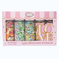 Easter Sprinkles Edible | Mix Parrot Green, Yellow, Pink, White and Silver Pearls & Stars Pack of 5 (EAST 7) - 100Gms