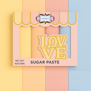 Multipack of Lemon Yellow, Peach, Old rose and Baby Blue Sugarpaste 02