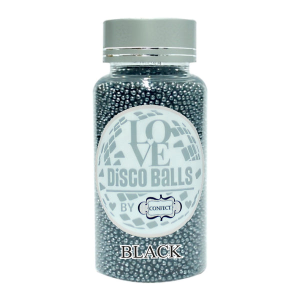 Black Disco Balls Sprinkles 2 MM 120 Gms