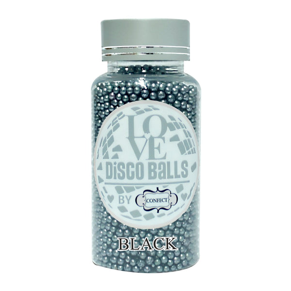 Black Disco Balls Sprinkles 3 MM 120 Gms