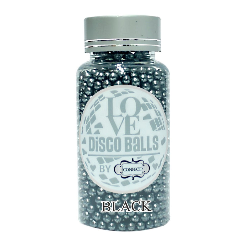 Black Disco Balls Sprinkles 6 MM 120 Gms