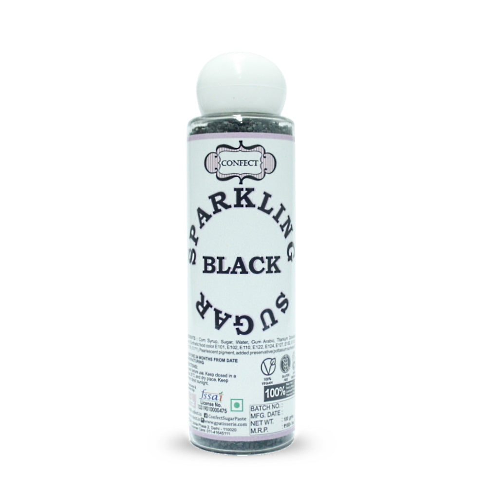 Confect Black Sparkling Sugar 100 gms