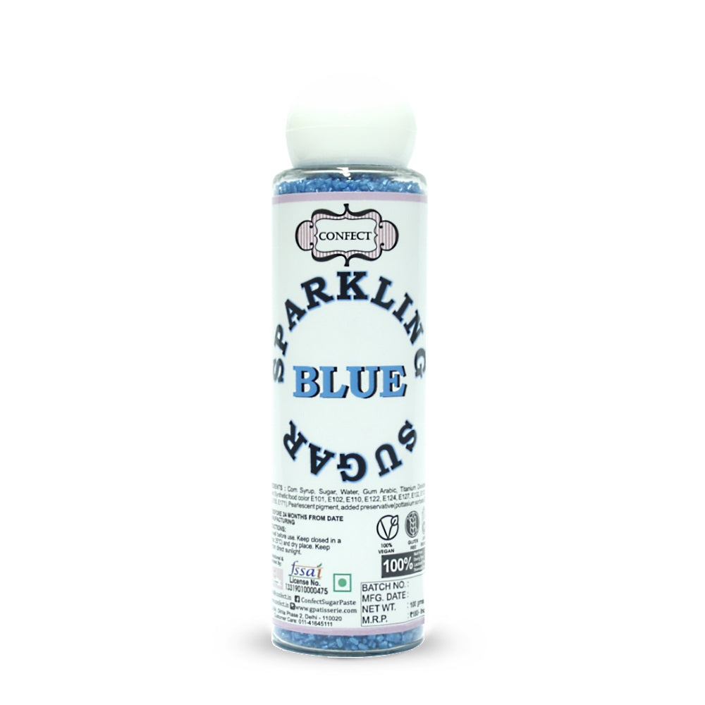 Confect Blue Sparkling Sugar 100 gms