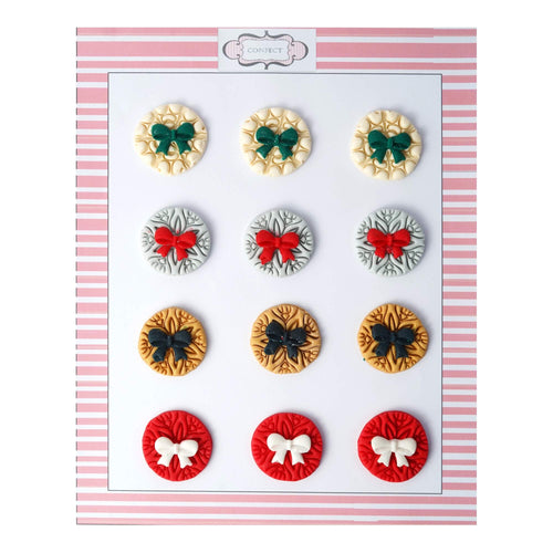 Bow Medallions | Edible Christmas Topper