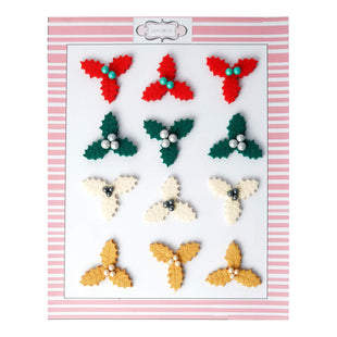 Assorted Holly | Edible Christmas Topper