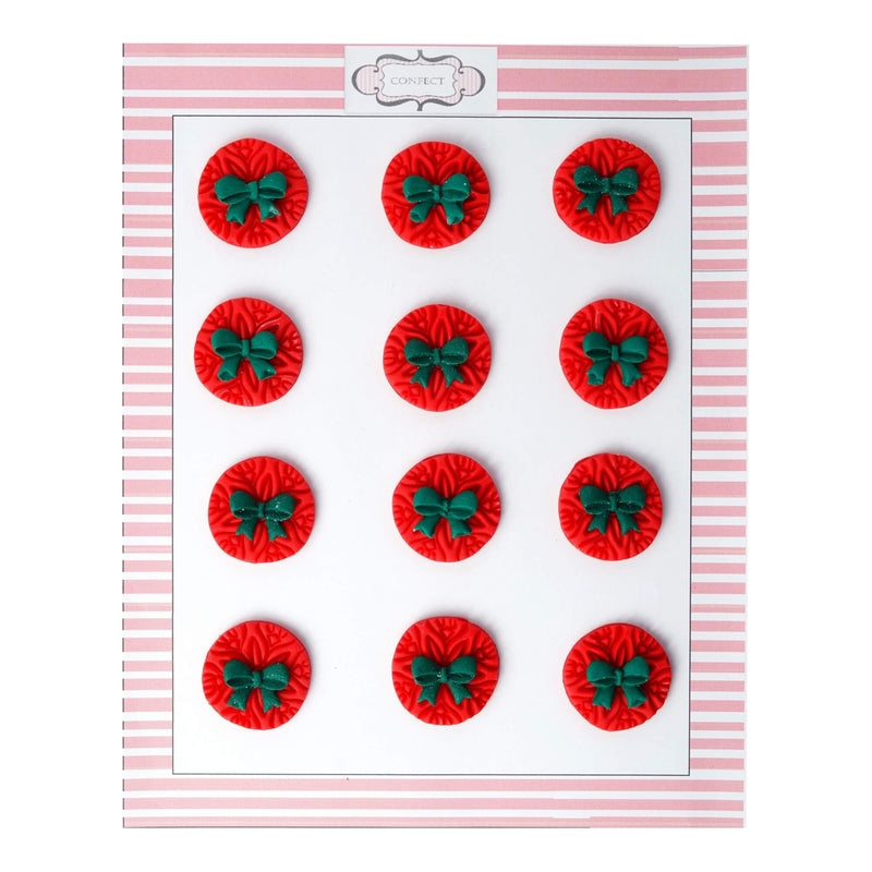 Red Medallions | Edible Christmas Topper