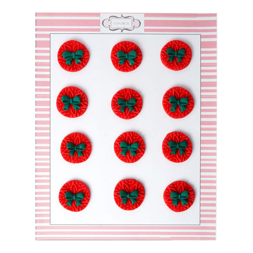 Red Medallions | Edible Christmas Topper