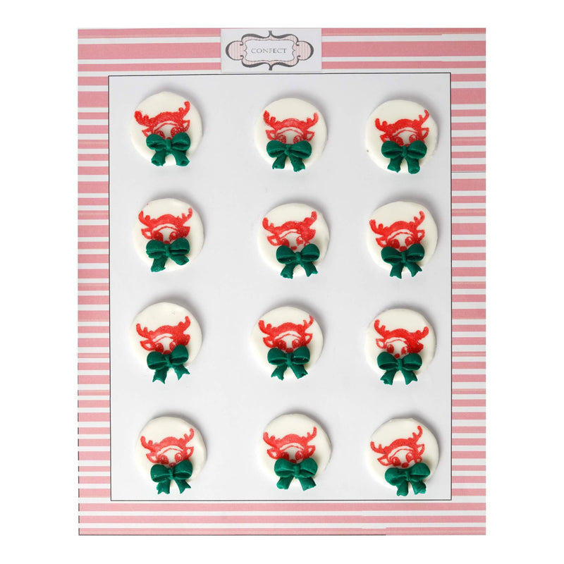 Christmas Reindeer Red & Green | Edible Christmas Topper
