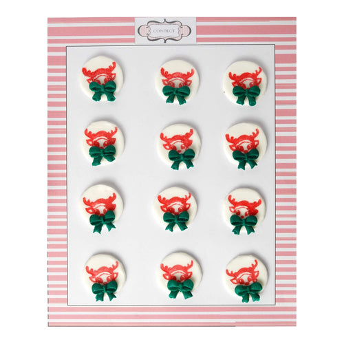 Christmas Reindeer Red & Green | Edible Christmas Topper