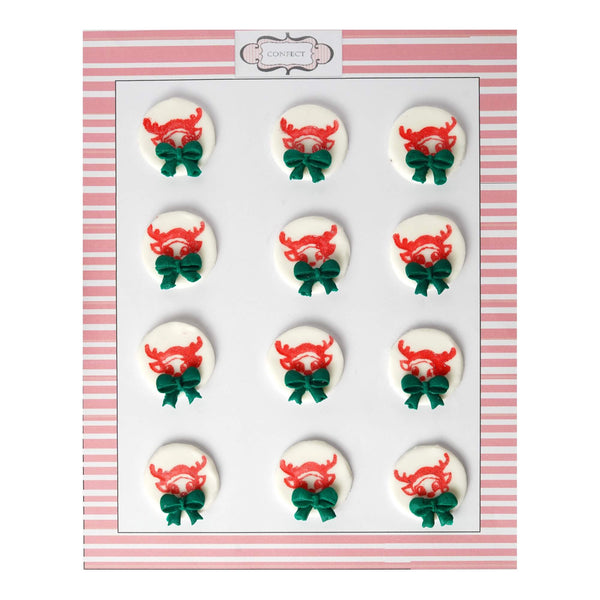 Christmas Reindeer Red & Green | Edible Christmas Topper