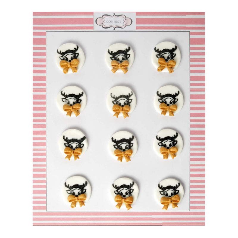 Christmas Reindeer Black & Gold | Edible Christmas Topper
