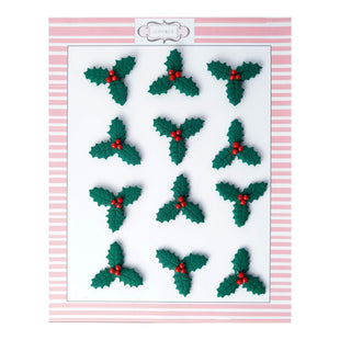 Green Holly | Edible Christmas Topper
