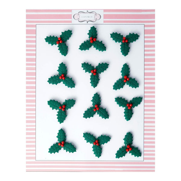 Green Holly | Edible Christmas Topper
