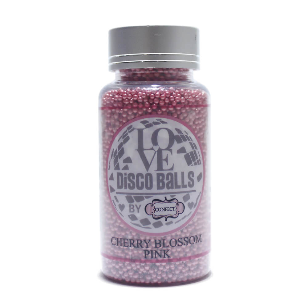 Confect Cherry Blossom Pink Disco Balls Sprinkles 2 MM 120 Gms