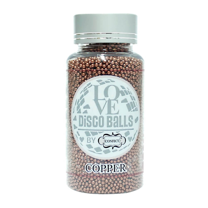 Copper Disco Balls Sprinkles 2 MM 120 Gms