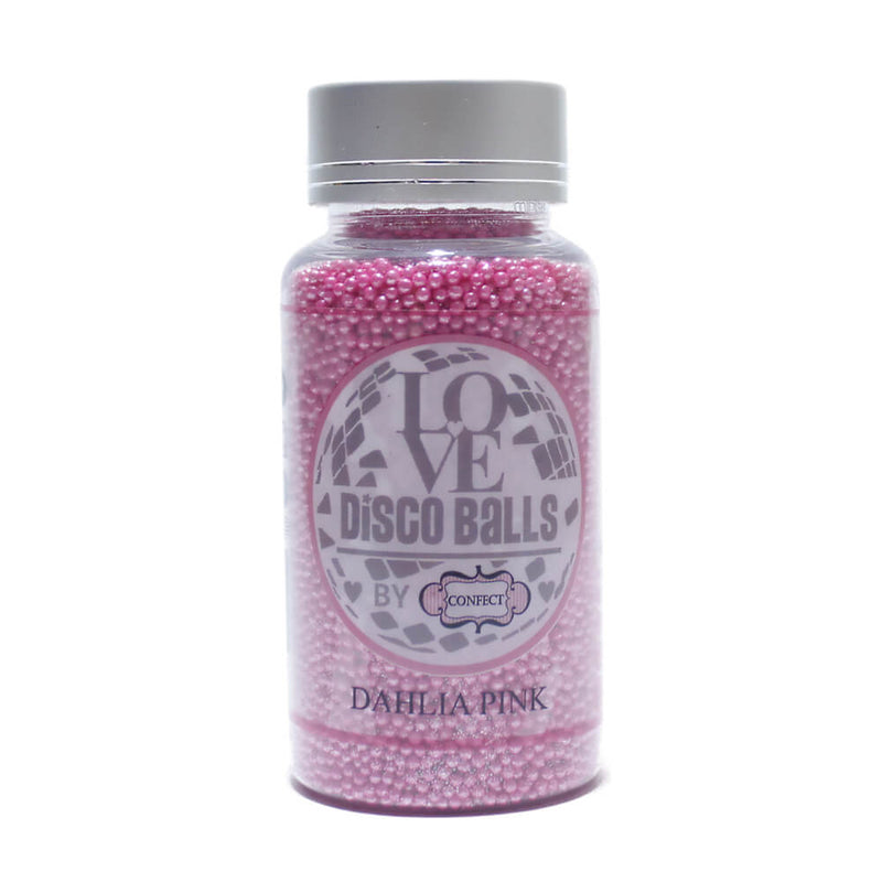 Dahlia Pink Disco Balls Sprinkles 2 MM 120 Gms