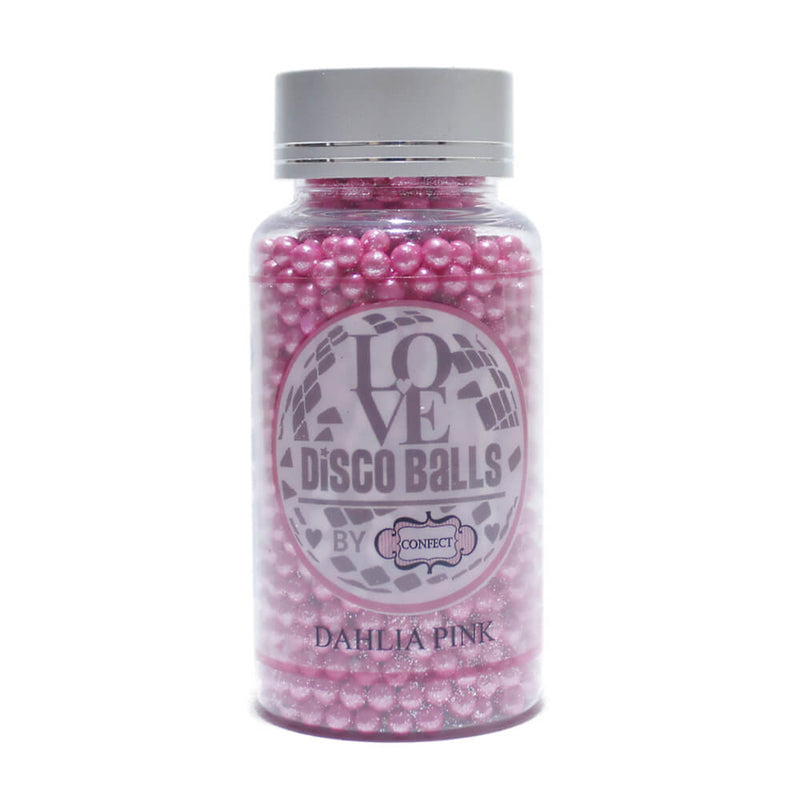 Dahlia Pink Disco Balls Sprinkles 6 MM 120 Gms
