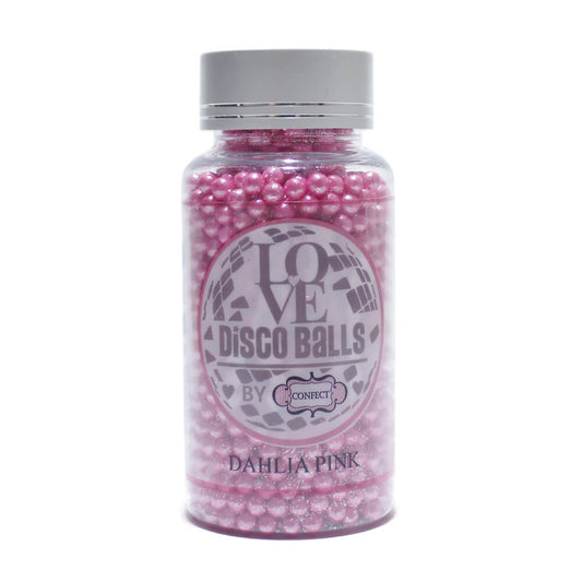 Confect Dahlia Pink Disco Balls Sprinkles 6 MM 120 Gms