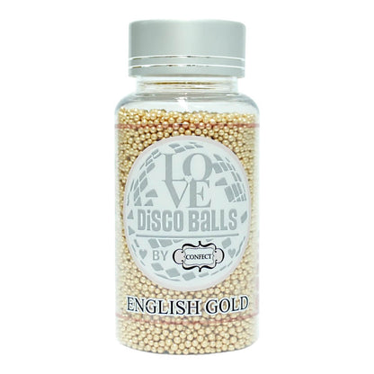 Confect English Gold Disco Balls Sprinkles 2 MM 120 Gms