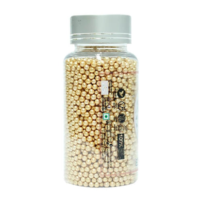 Confect English Gold Disco Balls Sprinkles 3 MM 120 Gms