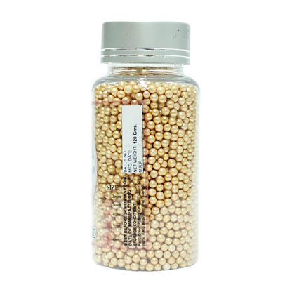 Confect English Gold Disco Balls Sprinkles 3 MM 120 Gms