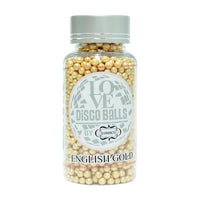 English Gold Disco Balls Sprinkles 4 MM 120 Gms