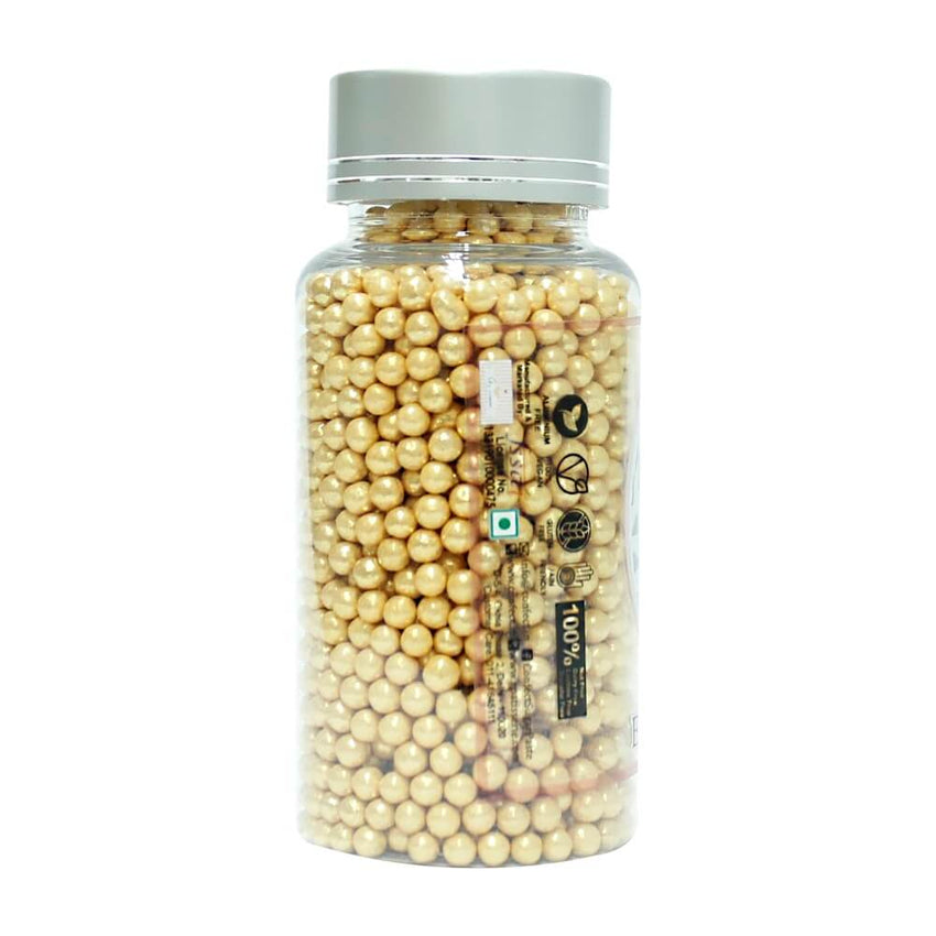 English Gold Disco Balls Sprinkles 4 MM 120 Gms