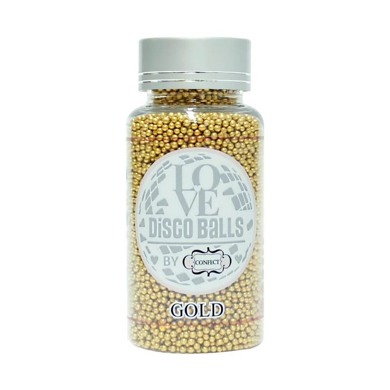 Gold Disco Balls Sprinkles 2 MM 120 Gms