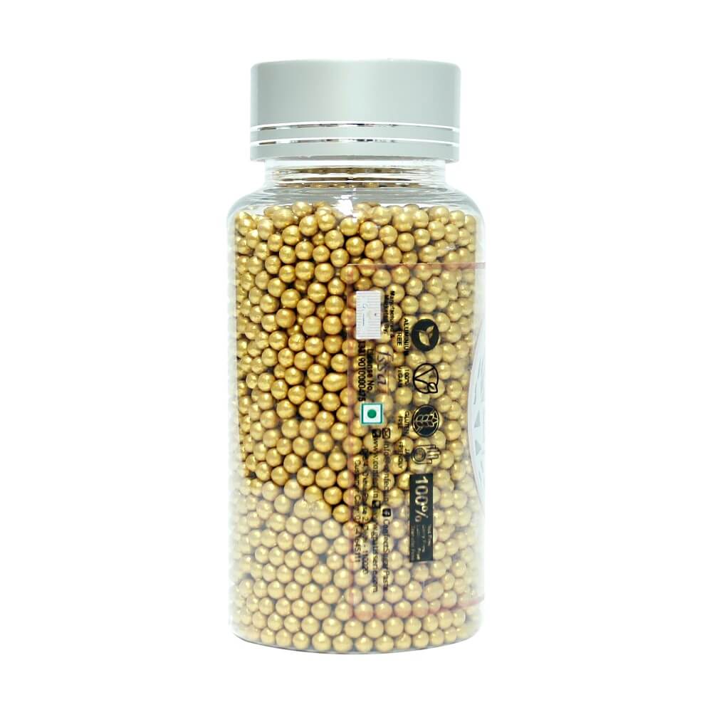 Confect Gold Disco Balls Sprinkles 3 MM 120 Gms
