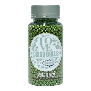 Green Disco Balls Sprinkles 2 MM 120 Gms