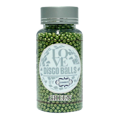 Green Disco Balls Sprinkles 2 MM 120 Gms