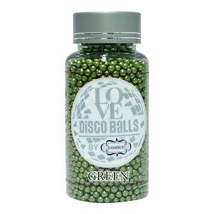 Green Disco Balls Sprinkles 3 MM 120 Gms