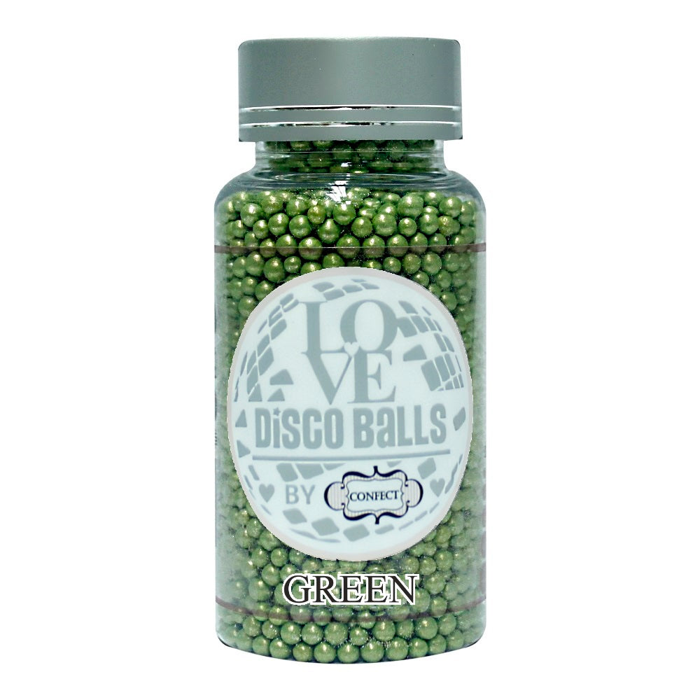 Confect Green Disco Balls Sprinkles 6 MM 120 Gms
