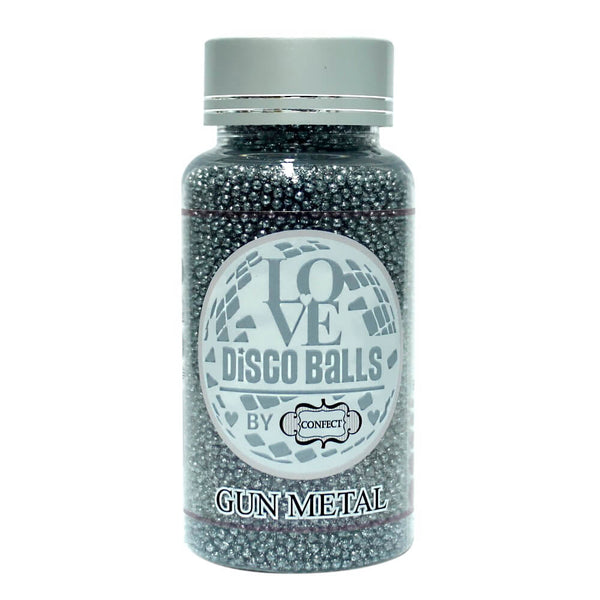 Gun Metal Disco Balls Sprinkles 2 MM 120 Gms