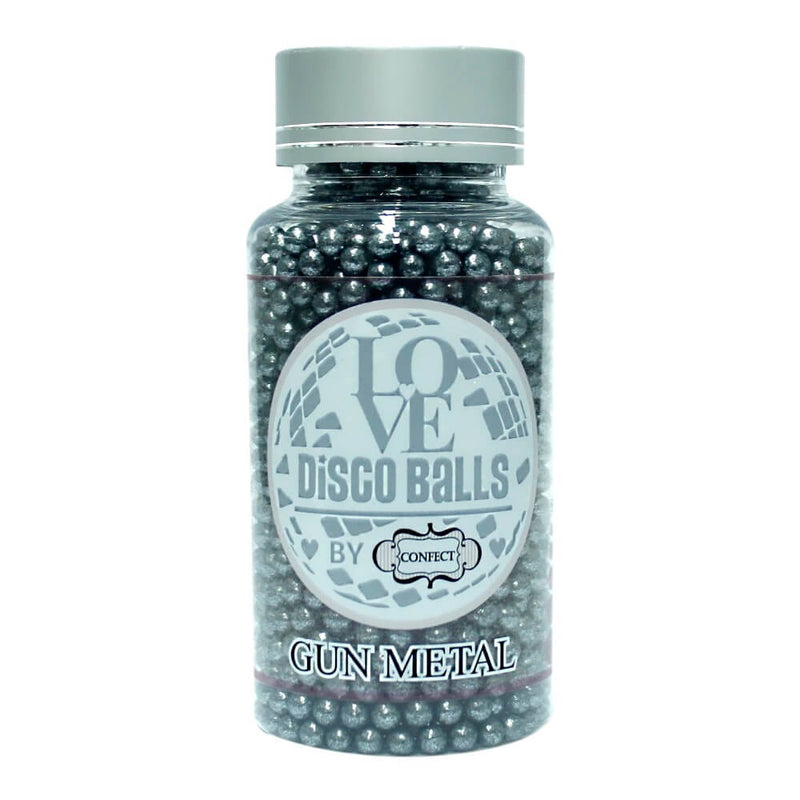 Gun Metal Disco Balls Sprinkles 4 MM 120 Gms