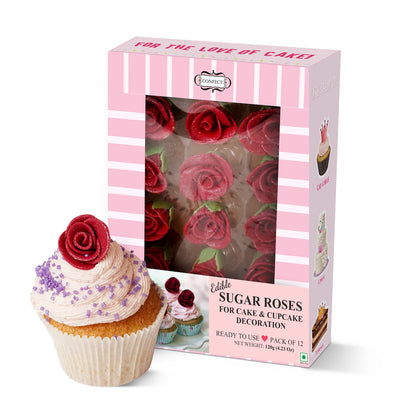 Sugar Roses for Cake & Cupcake Decoration Magenta 120 gms