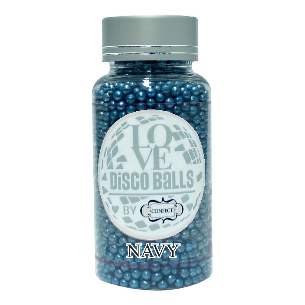 Confect Navy Blue Disco Balls Sprinkles 3 MM 120 Gms