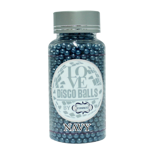 Navy Blue Disco Balls Sprinkles 6 MM 120 Gms