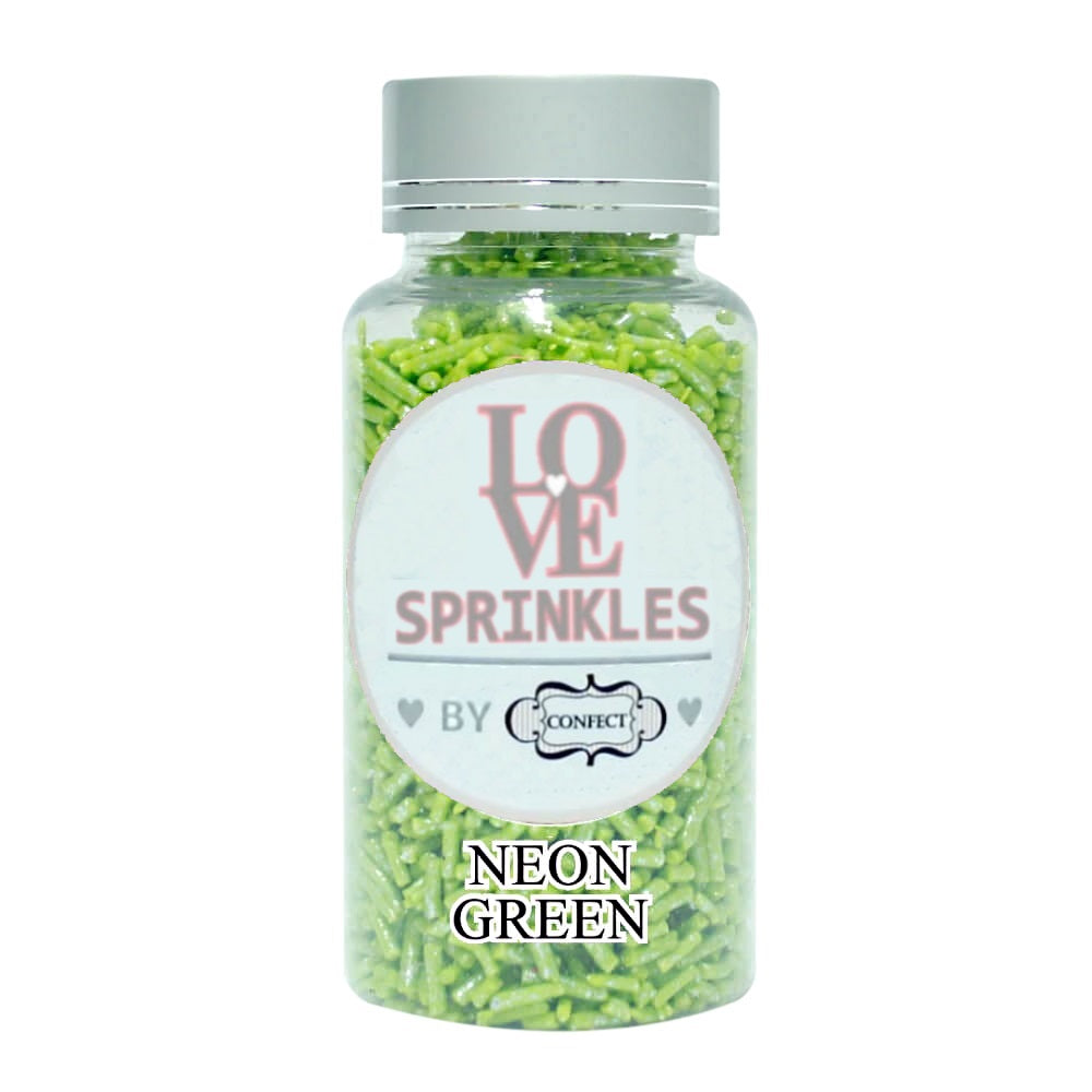 Confect Neon Green Vermicelli Sprinkles 90 Gms